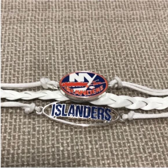 NHL New York Islanders White Braided Bracelet - Picture 2 of 7